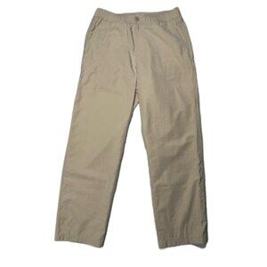 Zara Wide Leg Elastic Waistband Beige Zip Up Pants Size M #1768